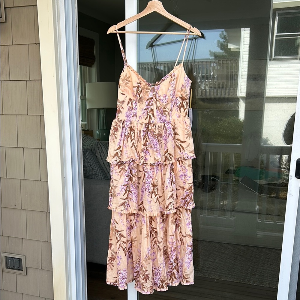 Floral Peach and Lavender Dress
